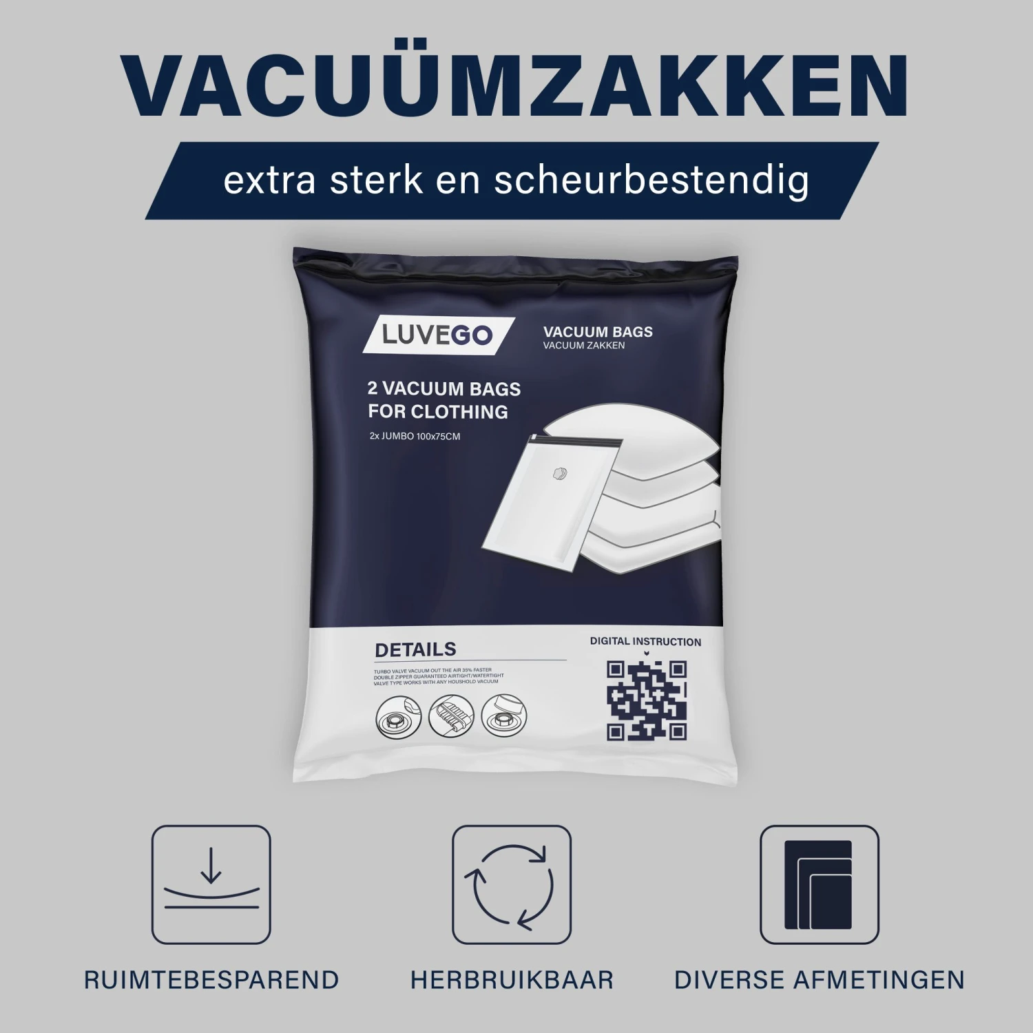 Luvego 100 X 75 Set Van 2 Vacuümzakken 8 Luvego 100 X 75 Set Van 2 Vacuümzakken - Afbeelding 6
