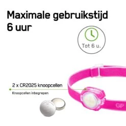 Merkloos GP CH31 40 Lumen Hoofdlamp - Pink -Buiten Kamperen 90120deece4e8080