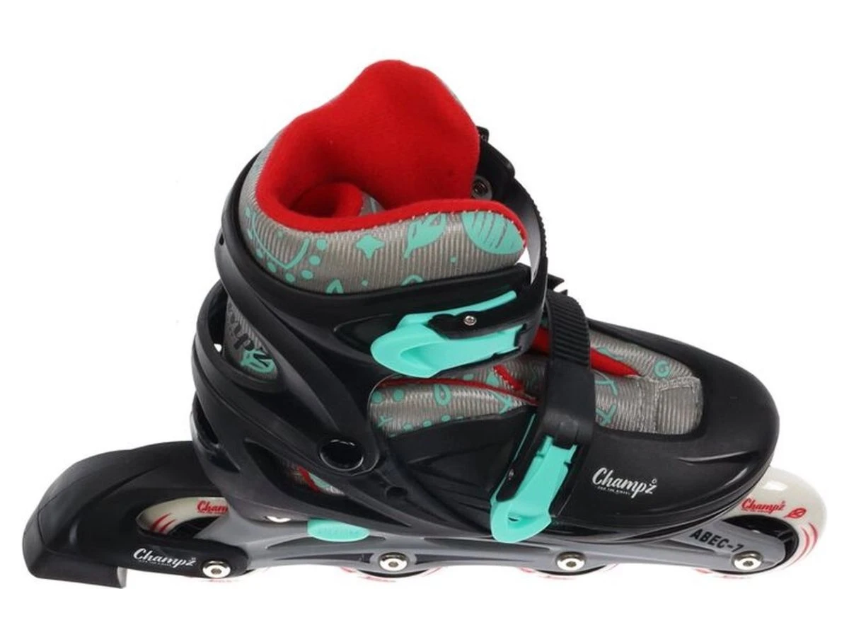 Merkloos Champz Black ABEC7 Hardboot Verstelbare Inline Skates 6 Merkloos Champz Black ABEC7 Hardboot Verstelbare Inline Skates - Afbeelding 4