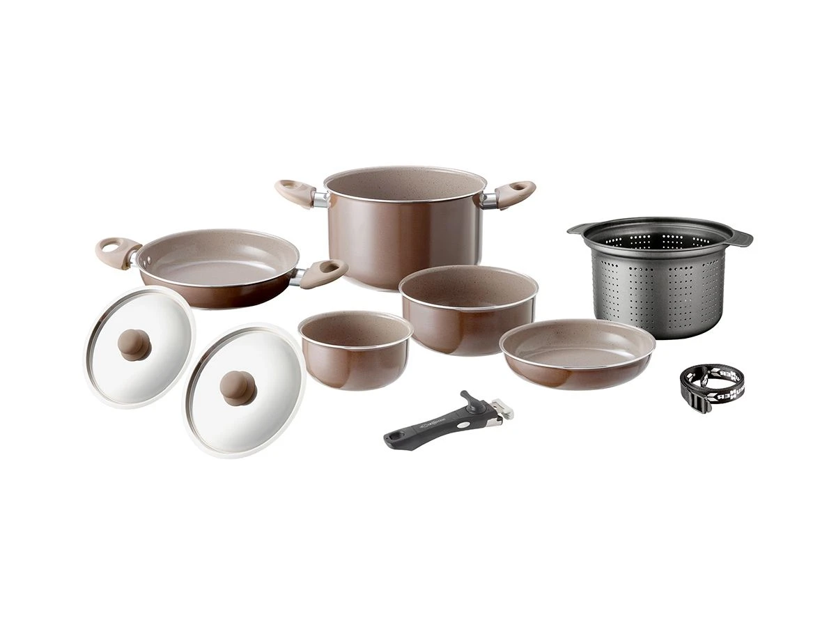 Brunner Chocolate 9+1 Pannenset - Ø 22 Cm 3 Brunner Chocolate 9+1 Pannenset - Ø 22 Cm