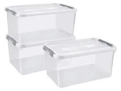 Curver Handy+ 50 Liter Opbergbox Met Deksel - 3 Stuks