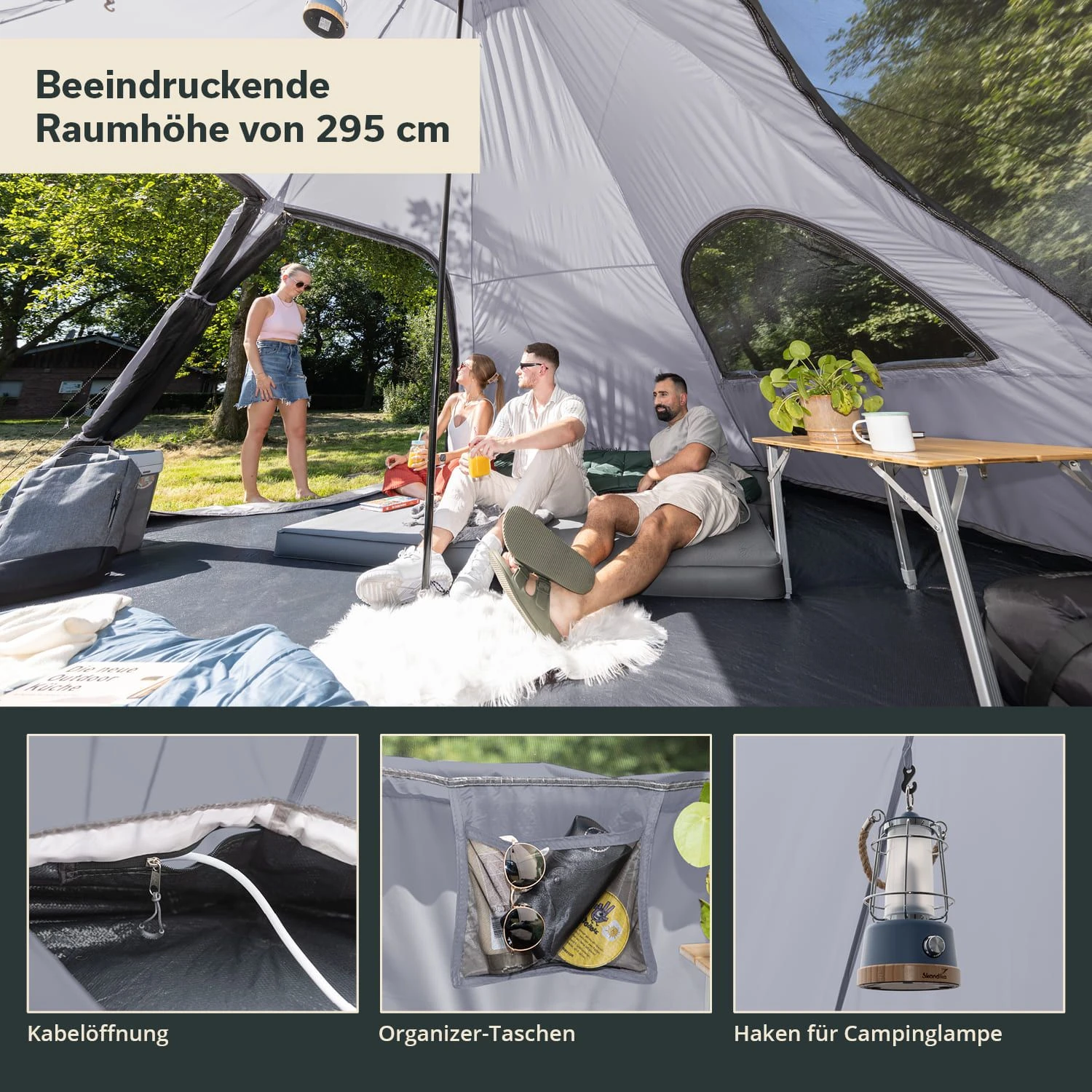 Skandika Hetta 460 Protect Tent - Grey 6 Skandika Hetta 460 Protect Tent - Grey - Afbeelding 4