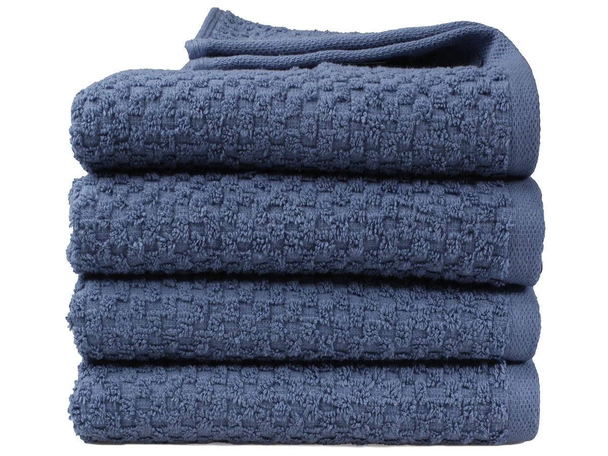 DoubleDry Popcorn 50 X 100 Cm Set Van 4 Handdoeken - Blauw 3 DoubleDry Popcorn 50 X 100 Cm Set Van 4 Handdoeken - Blauw