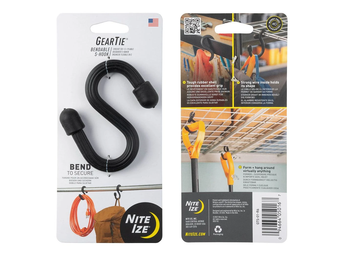 Nite Ize Gear Tie S-Hook Allesbinder 4 Nite Ize Gear Tie S-Hook Allesbinder - Afbeelding 2