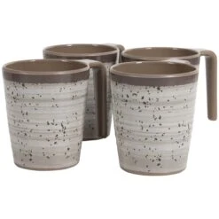 Bo-Camp Halo L Set Van 4 Melamine Mokken - Beige 11 Bo-Camp Halo L Set Van 4 Melamine Mokken - Beige -Buiten Kamperen bf00160c645728a4