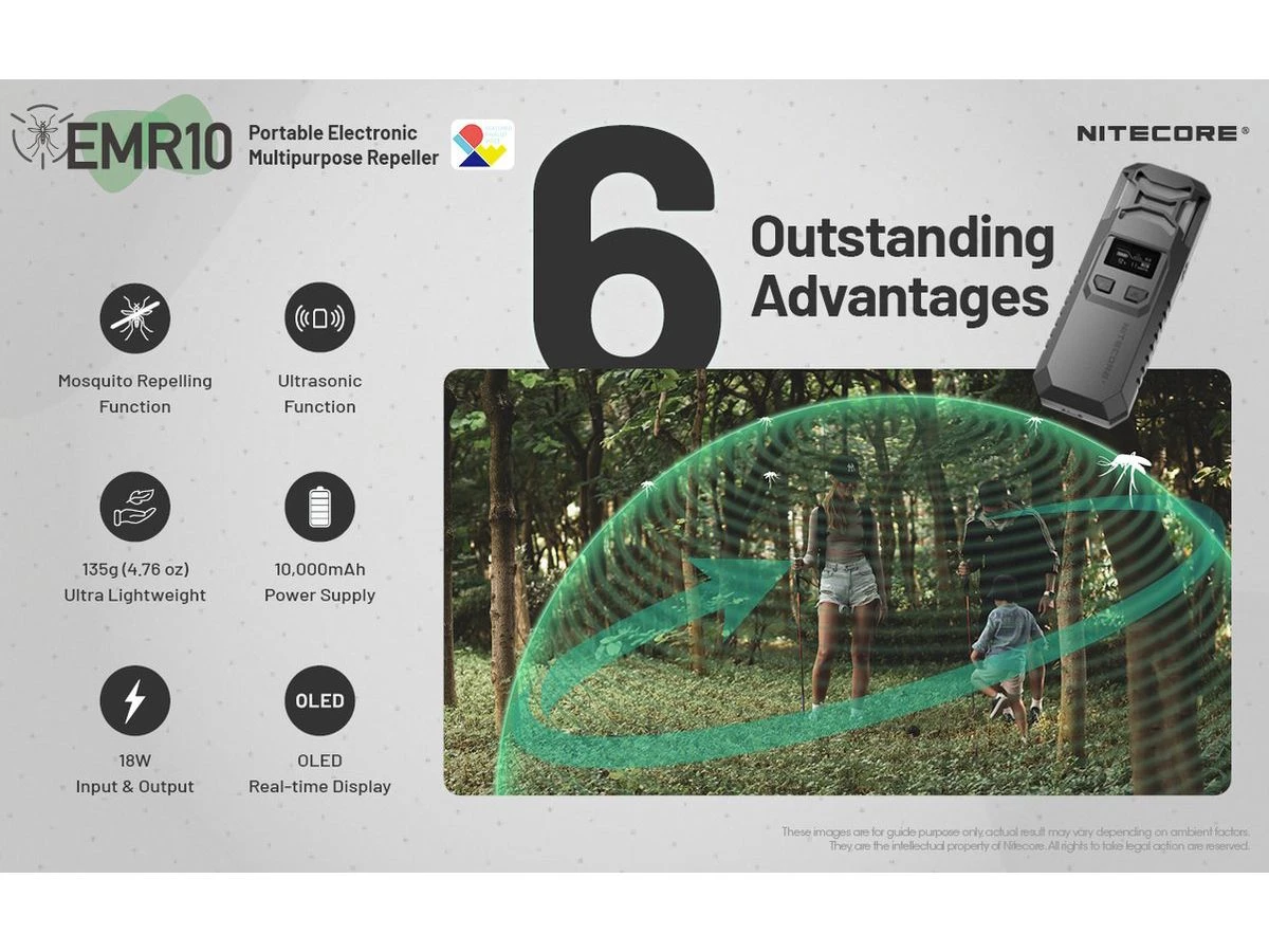 Nitecore EMR10 Oplaadbare Muggenverjager 6 Nitecore EMR10 Oplaadbare Muggenverjager - Afbeelding 4
