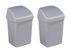 Sunware Delta 10 Ltr Prullenbak Met Swingdeksel - Set Van 2