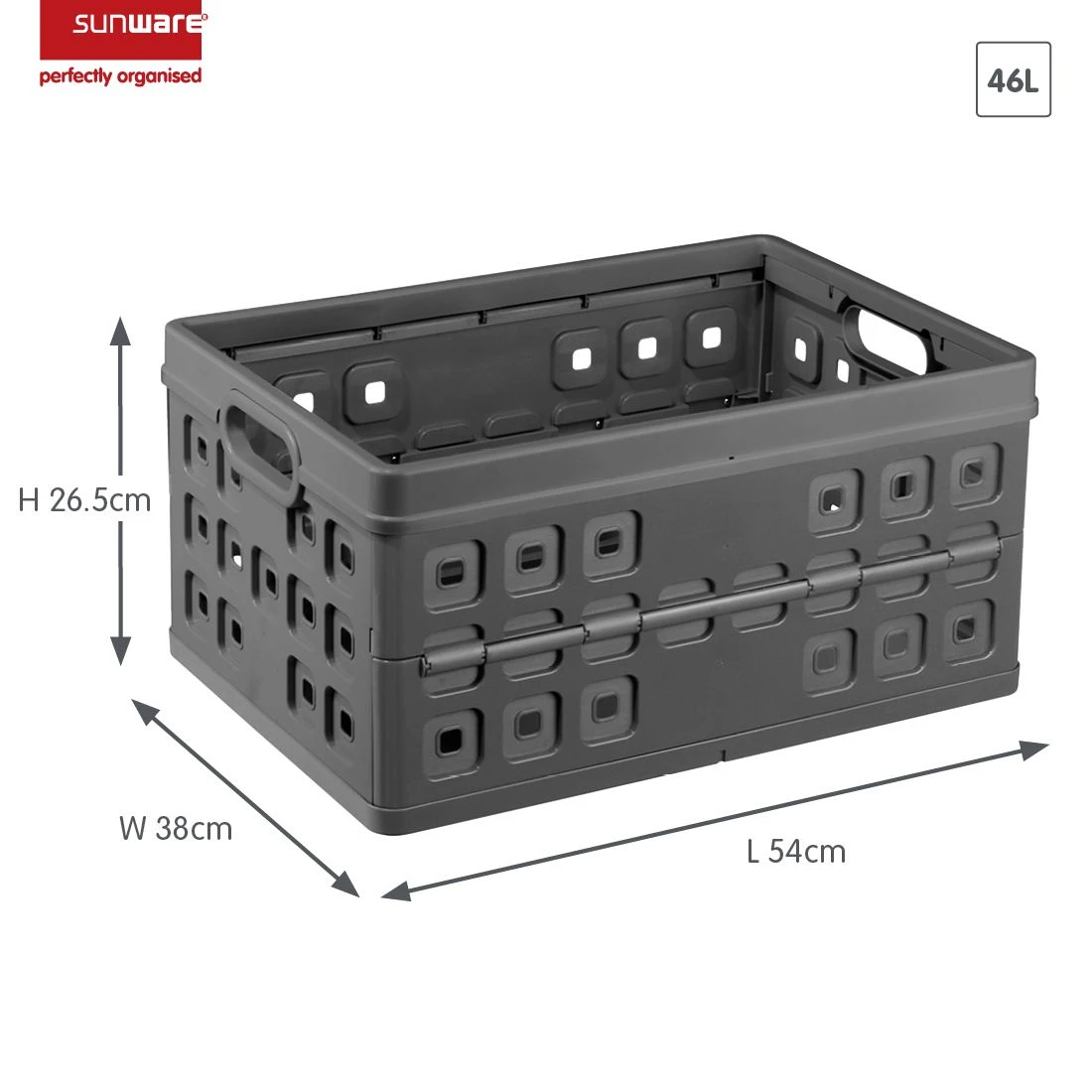 Sunware Square 32 Liter Set Van 2 Vouwkratten 4 Sunware Square 32 Liter Set Van 2 Vouwkratten - Afbeelding 2