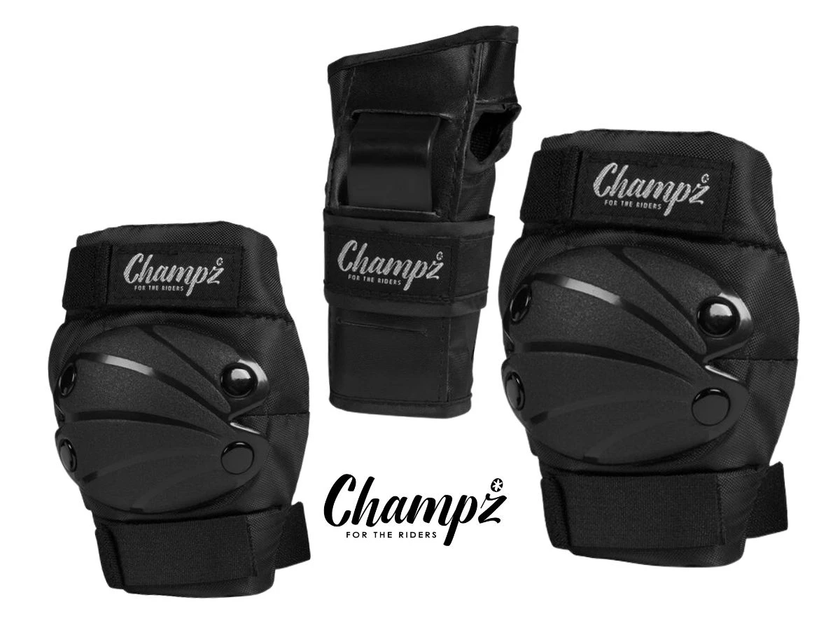 Merkloos Champz Skate Bescherming Set Voor Kinderen Zwart 4 Merkloos Champz Skate Bescherming Set Voor Kinderen Zwart - Afbeelding 2