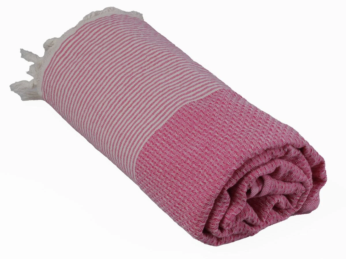 Merkloos PHLOX 100 X 200 Cm Hamamdoek - Honingraat Fuchsia 4 Merkloos PHLOX 100 X 200 Cm Hamamdoek - Honingraat Fuchsia - Afbeelding 2