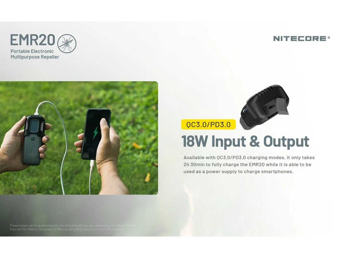 Nitecore EMR20 Oplaadbare Muggenverjager 7 Nitecore EMR20 Oplaadbare Muggenverjager - Afbeelding 5