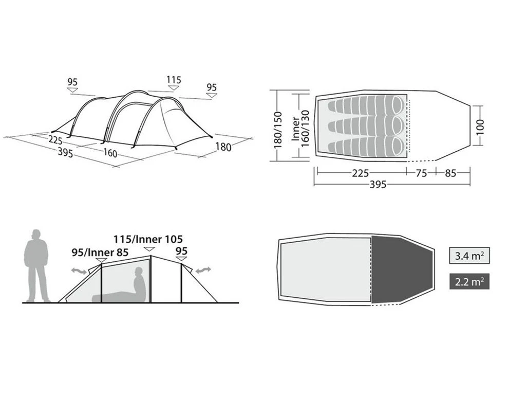Robens Voyager 3 EXP Tunneltent 8 Robens Voyager 3 EXP Tunneltent - Afbeelding 6