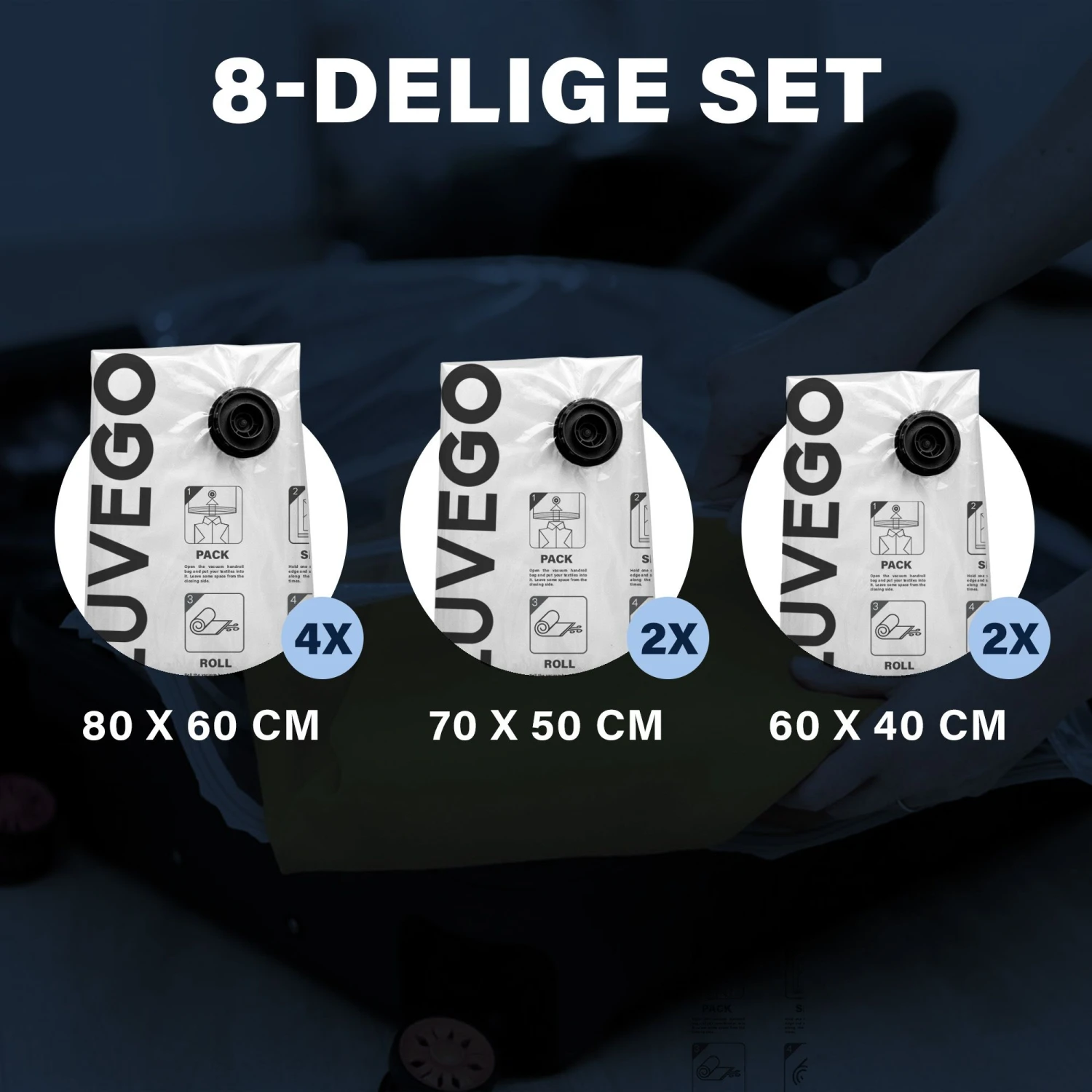 Luvego Set Van 8 Vacuümzakken 6 Luvego Set Van 8 Vacuümzakken - Afbeelding 4