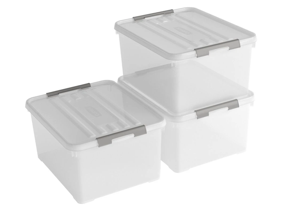 Curver Handy+ 35 Liter Opbergbox Met Deksel - 3 Stuks 3 Curver Handy+ 35 Liter Opbergbox Met Deksel - 3 Stuks