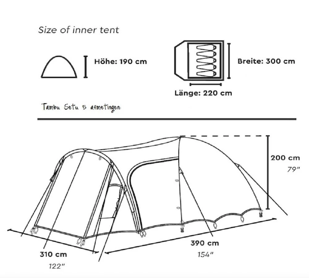 Merkloos Tambu Setu 5-persoons Koepeltent 4 Merkloos Tambu Setu 5-persoons Koepeltent - Afbeelding 2