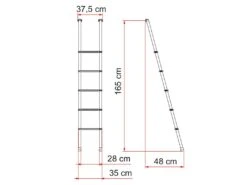 Fiamma Deluxe 5B Ladder -Buiten Kamperen fiamma deluxe 5b drawing 1 ecommerce