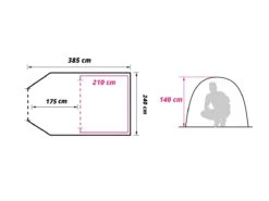 Obelink Low Crest 4 Tunneltent -Buiten Kamperen low crest floor plan 4 ecommerce