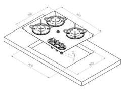 Navy Load 3 Pits 47 X 36 RVS Gaskookplaat -Buiten Kamperen nl.20007 d ecommerce